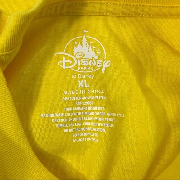 Walt Disney World Yellow Long Sleeve T-Shirt With Blue Logo Size XL - New - Picture 6 of 8